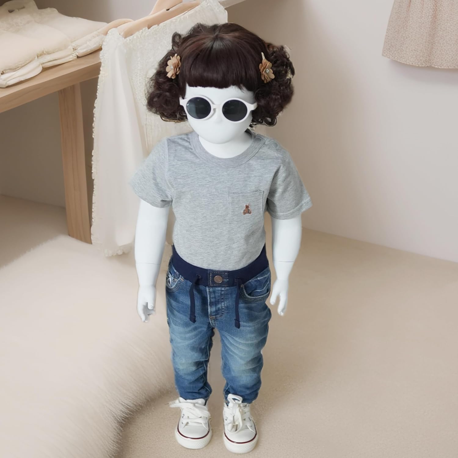 3-Piece Unisex Baby Matching Jeans and T-shirts Set - Casual Coordinated Outfit - Denim Pant and Tees Bundle