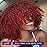 YEAME Afro Curly Wigs for Women - Kinky Afro Curly Wig with Bangs Burgundy Color Synthetic Cosplay Wigs with 1 Wig Comb and 4pcs Wig Caps