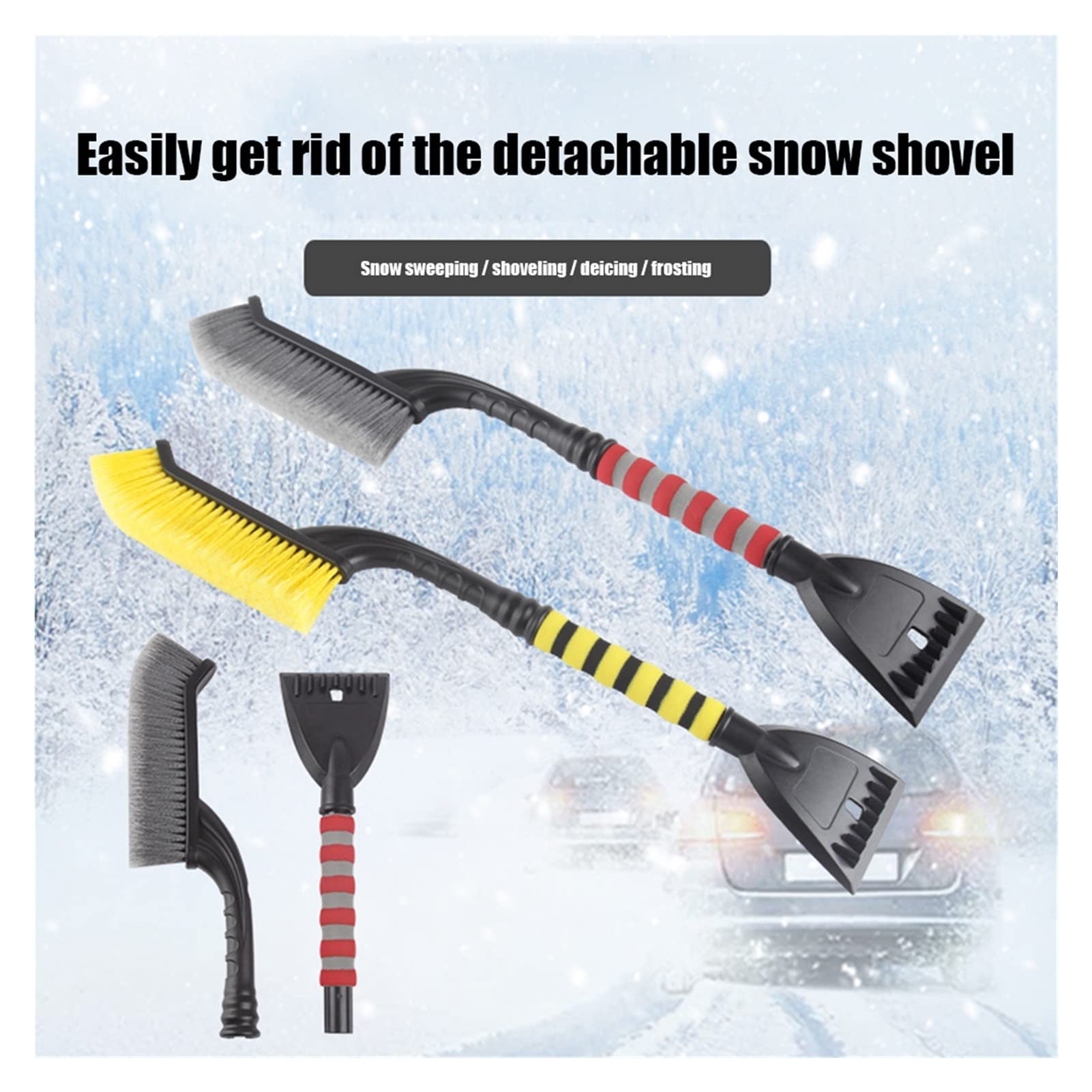 Blocs de Neige Pare-Brise Brosse à Pelle à Neige Brosse à Pelle à Neige Compatible avec Le grattoir à Mousse de Neige Grattoir à Glace de Voiture d'hiver en Mousse
