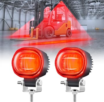 Round LED Forklift Safety Warning Light Red Spotlight DC 10-80V