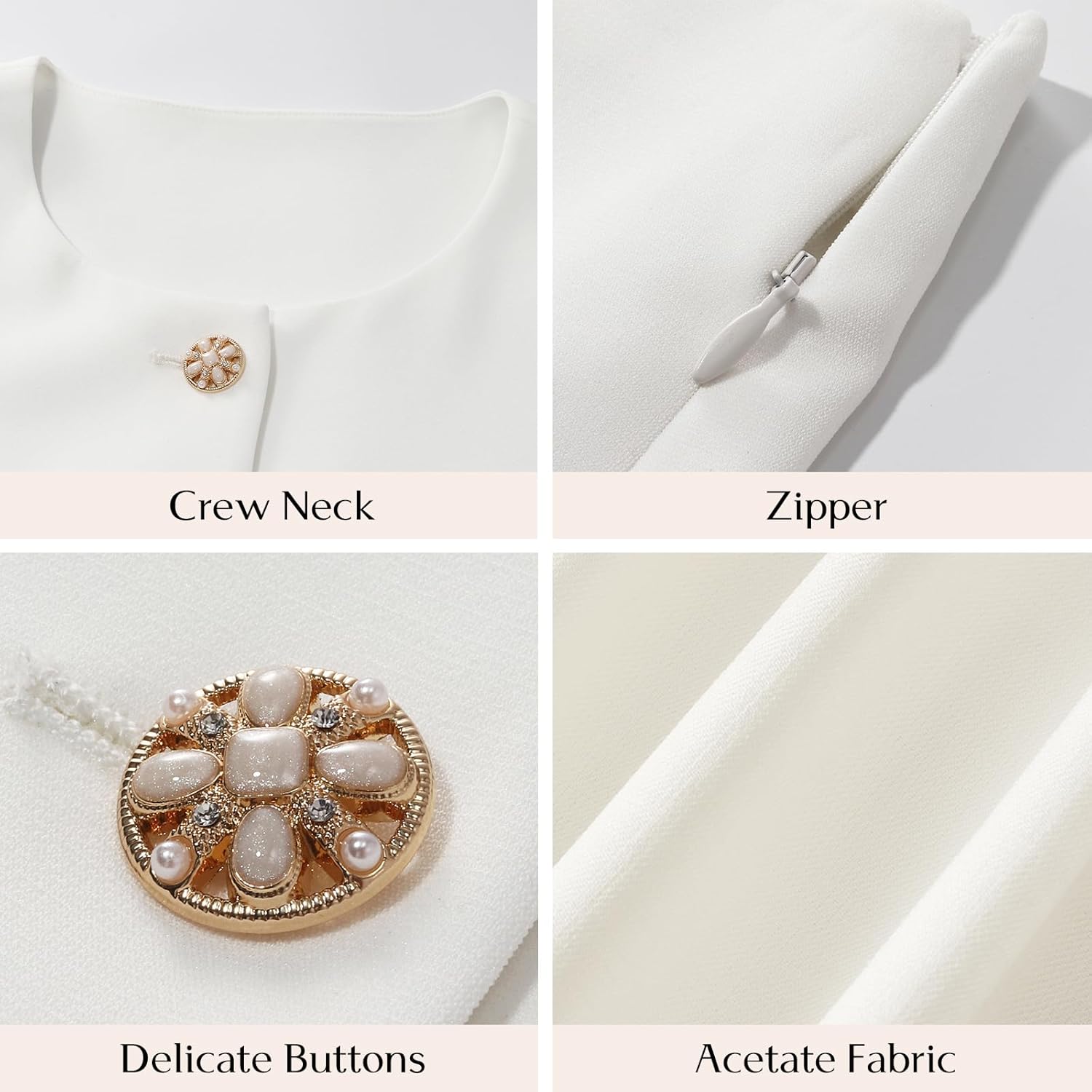 GOELIA Women's 2 Piece Suit Sets White Acetate Short Sleeve Blazer Jacket and Skirt Shorts Business Casual Outfits