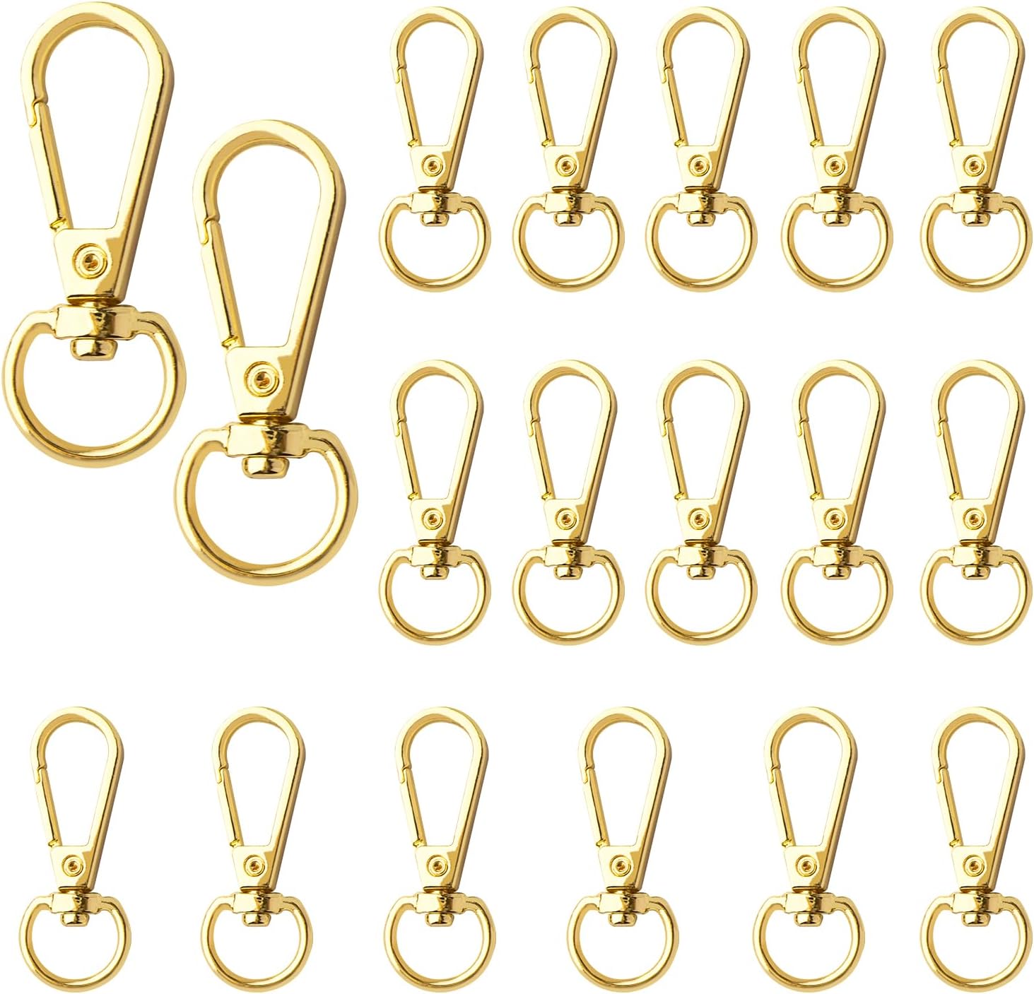 KINDPMA 100PCS Porte-clés Rotatif Mousqueton Porte Clé, Crochet Porte