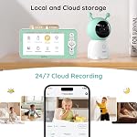 2K Boifun Baby Monitor WiFi, 360° Camera with Night Light & 5 Inch 3MP Display, Phone App Control & LCD Monitor, Auto Tracking, AI Motion & Sound Detection, 3000mAh Battery, 2-Way Audio