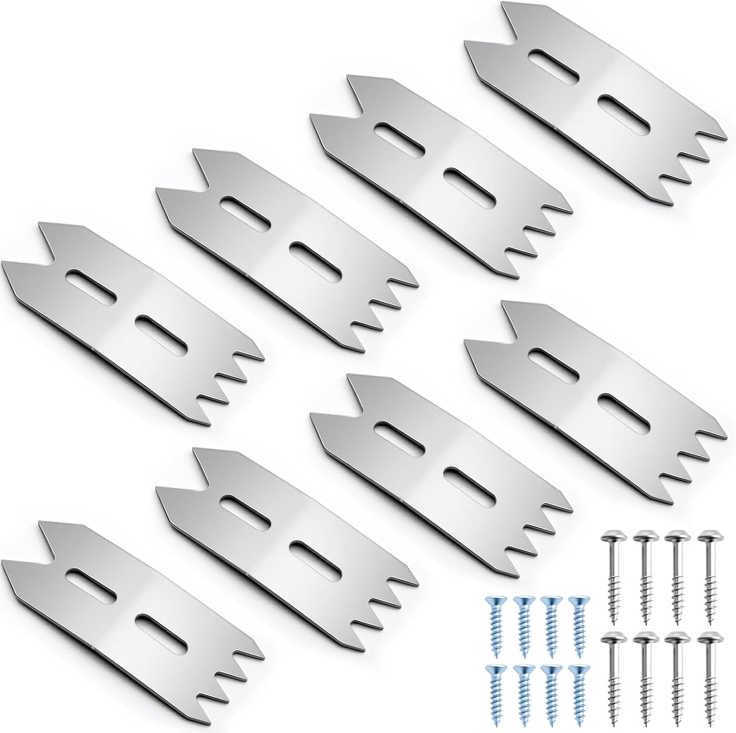 Shimeyao 8 Pcs Slab Clamping Dogs for Woodworking Tools Slab Flattening Dogs 2 Designs with 2/4 Pointed Teeth For Woodworking, CNC, Panel Processing with screw