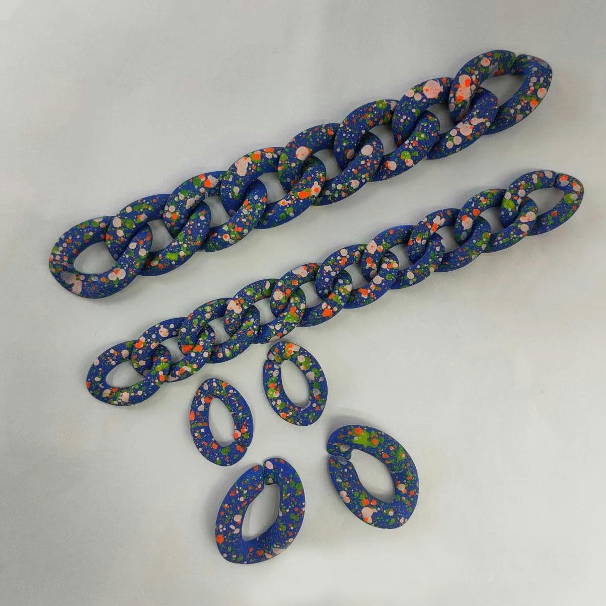 17-30MM 200 Pezzi Maglie di Catena in Acrilico Maculato Anelli di Collegamento in Acrilico Anelli di Collegamento a Catena in Acrilico Connettori a Collegamento Rapido per Orecchino di Gioielli