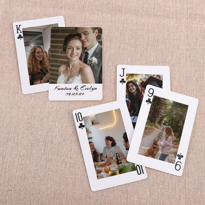 Benutzerdefinierte Paare Fotos Spielkarten 54 Kartendeck Personalisiert mit Ihrem Foto Weihnachten Poker Karte Geschenk für Ihn Hochzeit Gästebuch Alternative – Bild 4