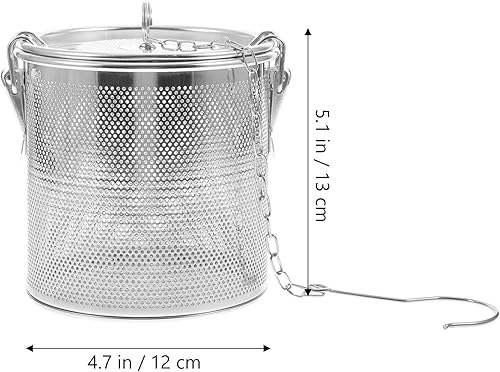 Miniatura 2 de Hemoton Colador de condimentos de acero inoxidable, filtro de bola de té, condimentos de sopa, cesta de separación, infusor de té de hojas sueltas