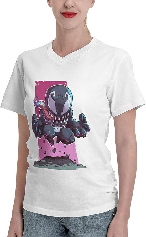 Amazon Co Jp レディース 半袖 Tシャツ Vネック 綿100 ヴェノム ティーシャツ インナーシャツ カットソー 部屋着 肌着 下着 ファッション トップス トレーニングウェア スポーツウェア 夏服 着痩せ 通気性 快適 吸汗速乾 ホーム キッチン