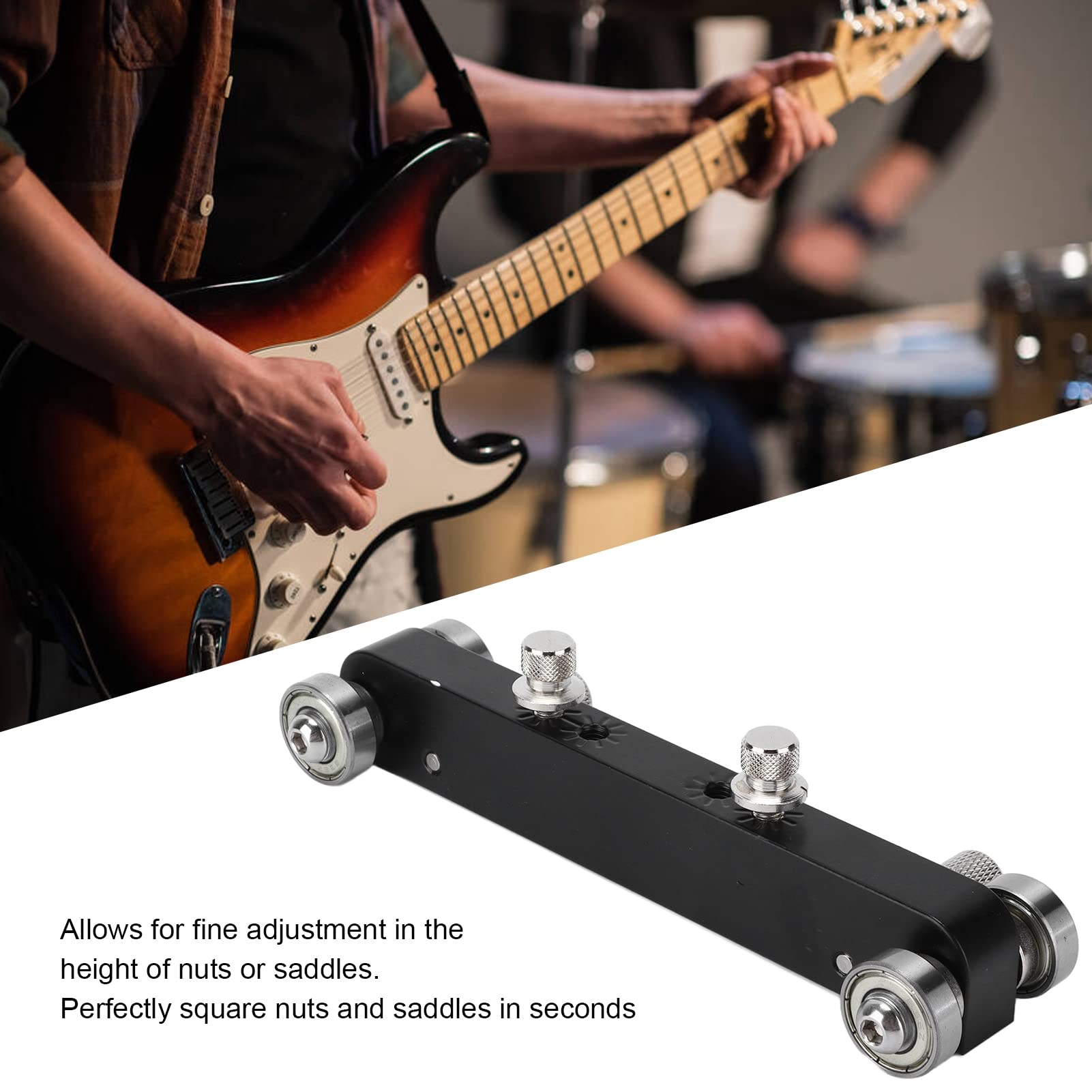 Levigatrice Sella Chitarra, Veloce Facile da Usare Strumento Levigare Ponte Regolabile for Accessori Basso Musicisti Professionisti e Hobbisti