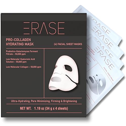 ERASE Mascarilla facial de colágeno hidratante Pro-Collagen para mujeres y hombres  Mascarillas faciales para el cuidado de la piel  Mascarillas