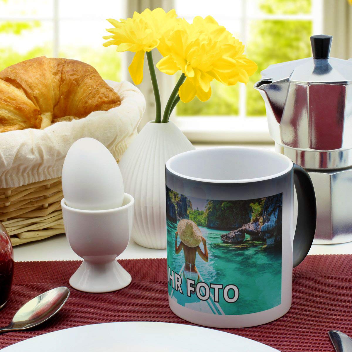 Personalisiert Zaubertasse Mit Eigenem Foto – Magic Mug, Motiv Erscheint Bei Wärme (325 Ml, Anthrazit/Weiß)