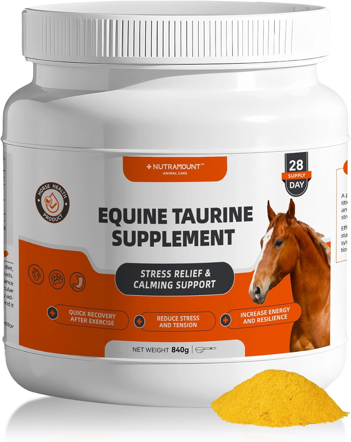 Taurine Supplement for Horse Health Calming Formula Better Focus Taurine Joint Supplement for Horses 28-Day Supply