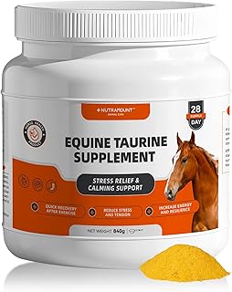 Horse Calming Supplement Powder – Supports Focus, Relaxation & Performance | Equine Taurine & Magnesium Formula | 28-Day Supply