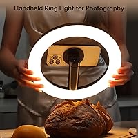 Vista 4 de Anillo de luz magnético de 10.2 pulgadas con trípode de 64 pulgadas para iPhone Mag Safe, anillo de luz recargable de 5000 mAh con soporte, trípode