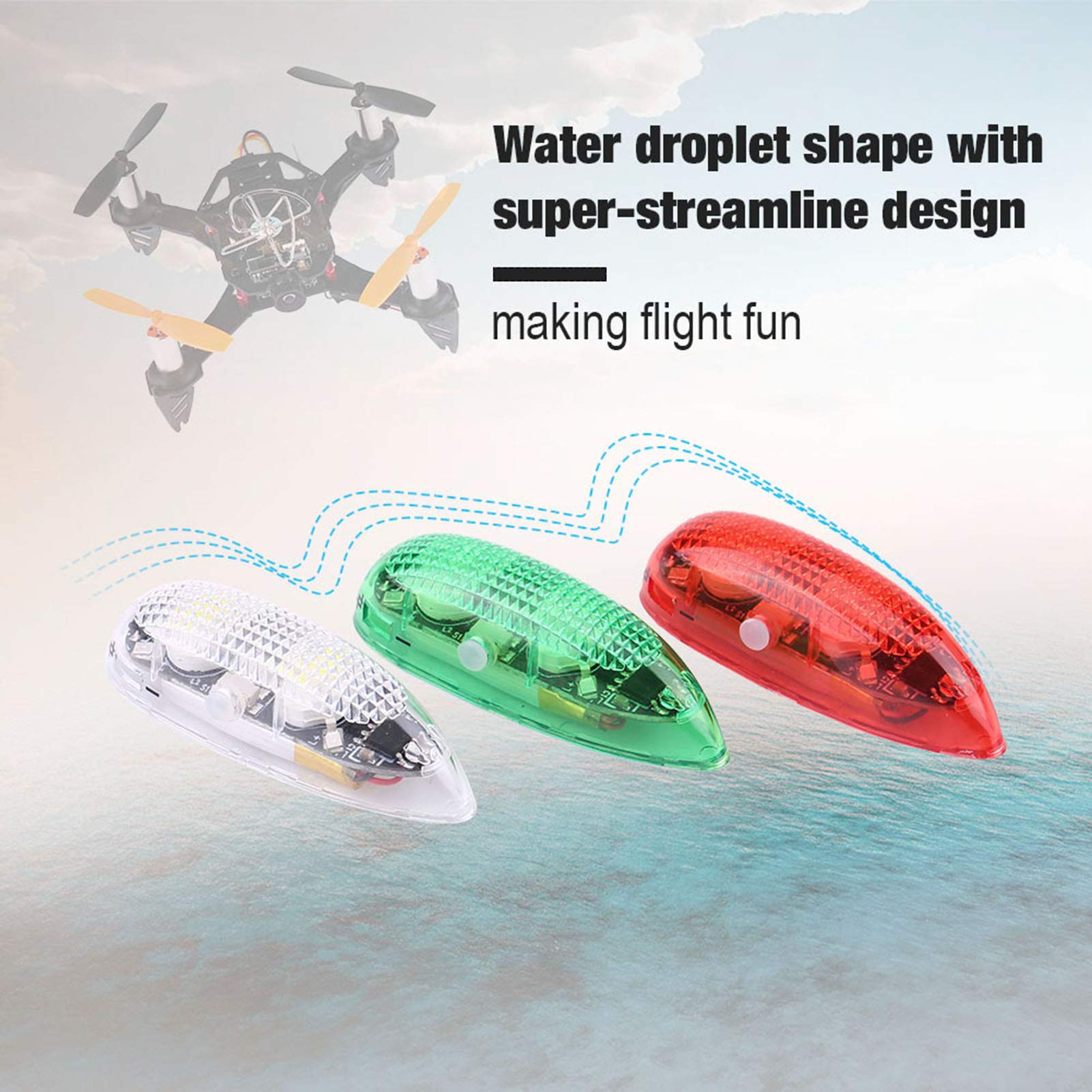 Luces estroboscópicas para drones, 3pcs/set RC Drone Flash LED Luz inalámbrica con 2 cables de carga para RC Fix Wing Avión Helicóptero