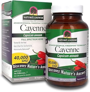 Nature's Answer Cayenne Pepper Powder Capsule Supplement, 90-Count | Natural Metabolism Booster | Promotes Cardiovascular ...