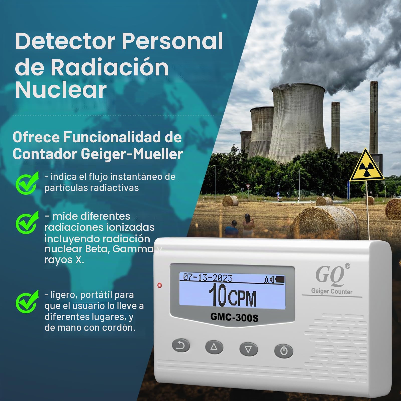GQ GMC-300S Digital Detector de radiación nuclear Monitor Medidor Geiger Contador Dosímetro de radiación