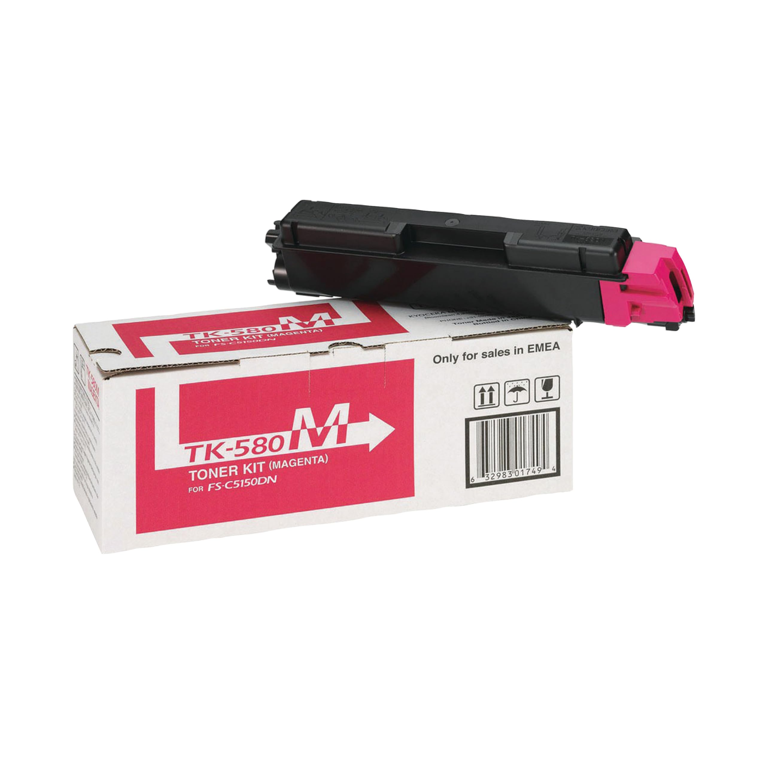 Kyocera TK-580M Toner Magenta, Original Tonerkartusche 1T02KTCNL0. Kompatibel für FS-C5150DN, Ecosys P6021cdn, 4104101