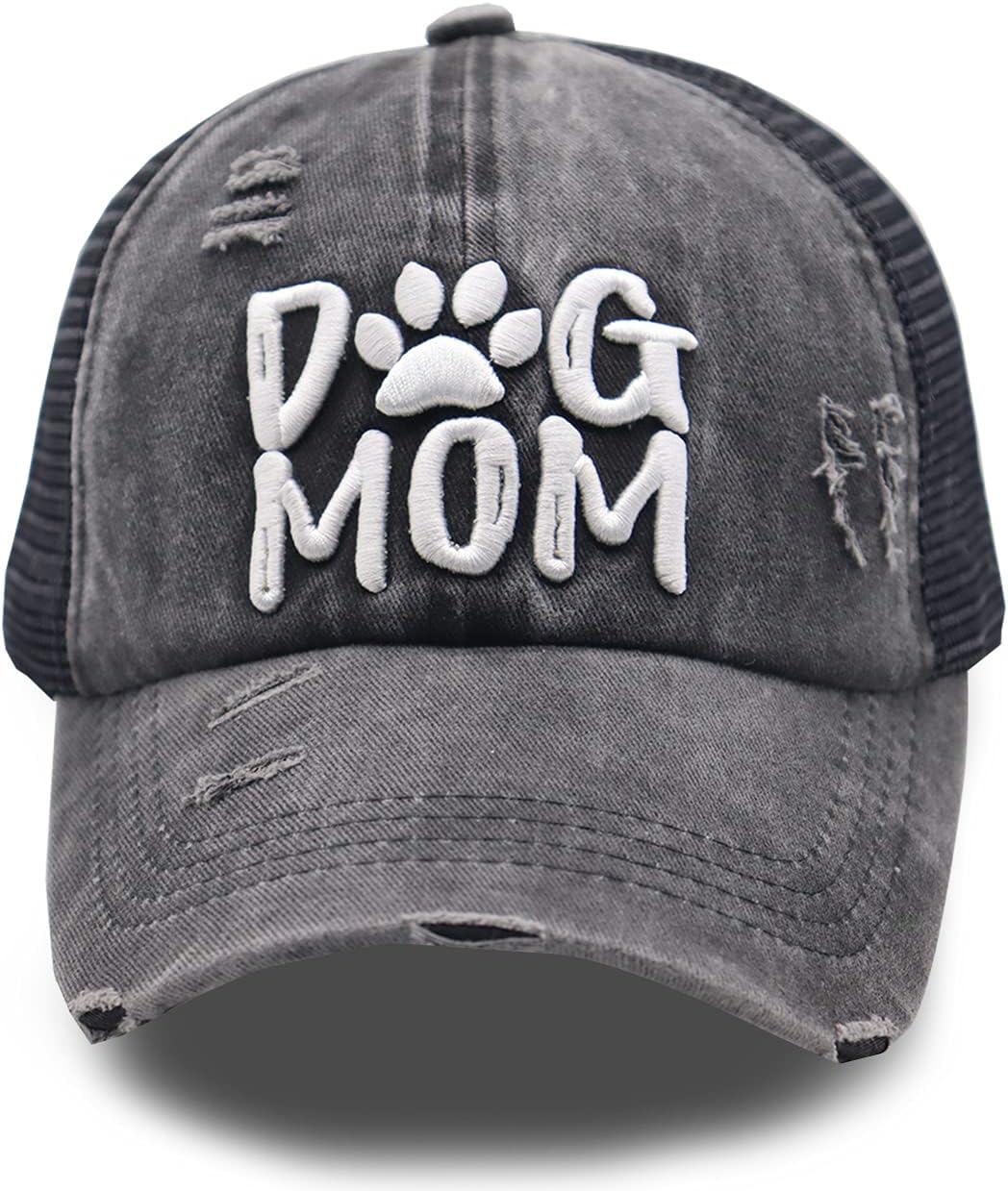 Dog Mom Gifts for Women, Pet Lovers Ponytail Baseball Cap, Messy Bun Vintage Washed Distressed Mothers Day Hat - Image 2