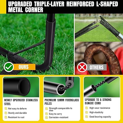 Miniatura 4 de Escalera de agilidad y juego de entrenamiento de portería de fútbol, escalera de velocidad de 20 pies con conos, obstáculos, cuerda de saltar y