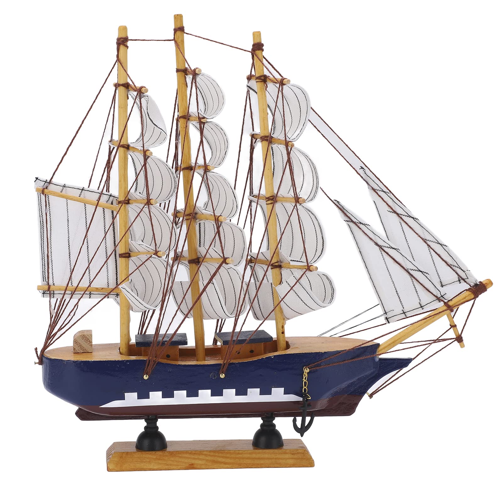Modèle de bateau à voile de style méditerranéen de haute densité en pin naturel durable aux couleurs vives ornements, cadeaux pour femmes, hommes, adultes et amis