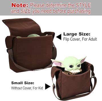 Beautyflier Cosplay Carrying Satchel Bag Compatible with Din Grogu Plush, Stuffed Animal Character Vintage Cartoon Props Shoulder Crossbody Bag for Movie Fans, For Adults (Bag Only)