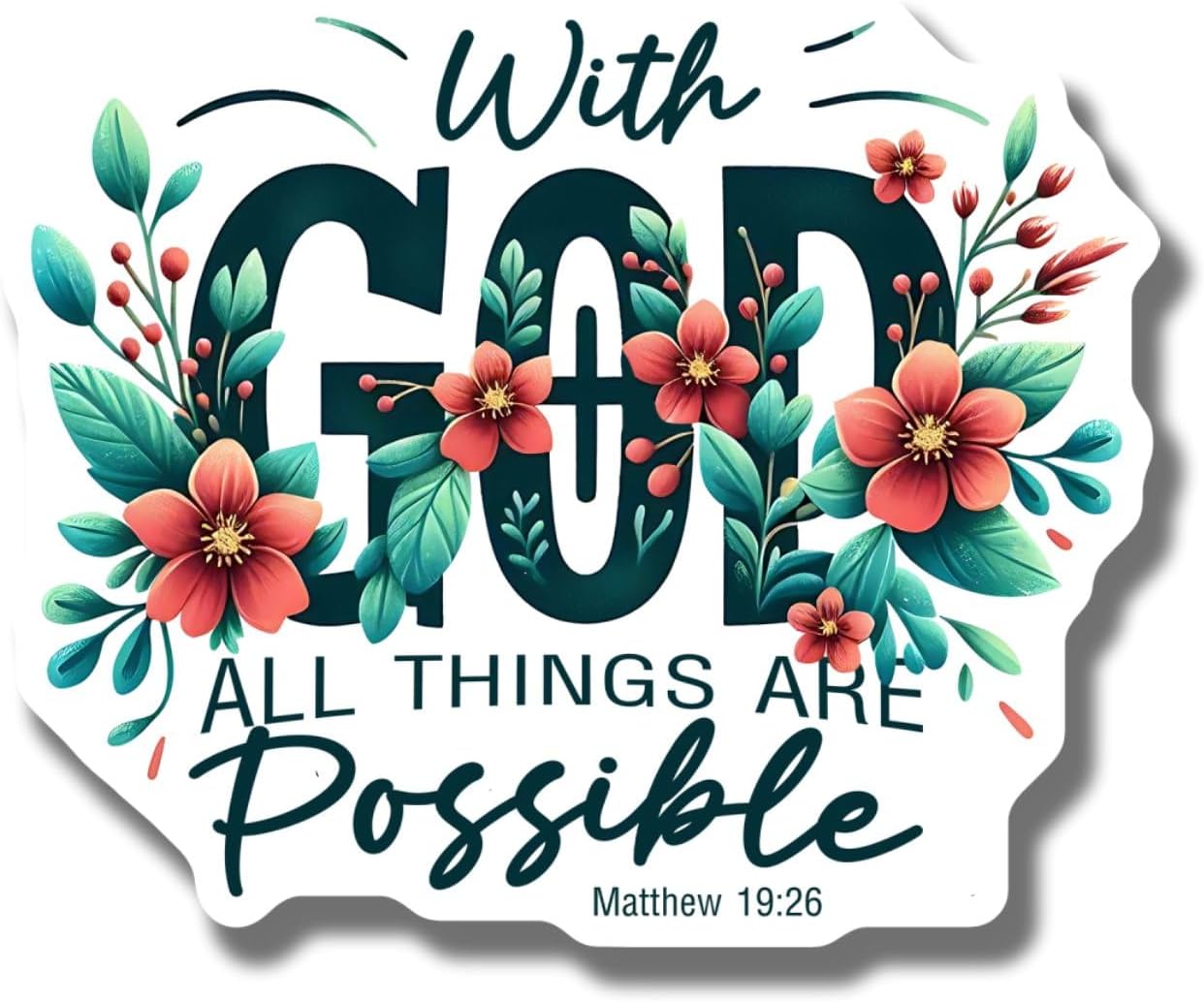with God All Things are Possible Magnet Matthew Car Magnet 19 26 Inspirational Christian Decor Faith Quote Refrigerator Magnet - AAMT1677