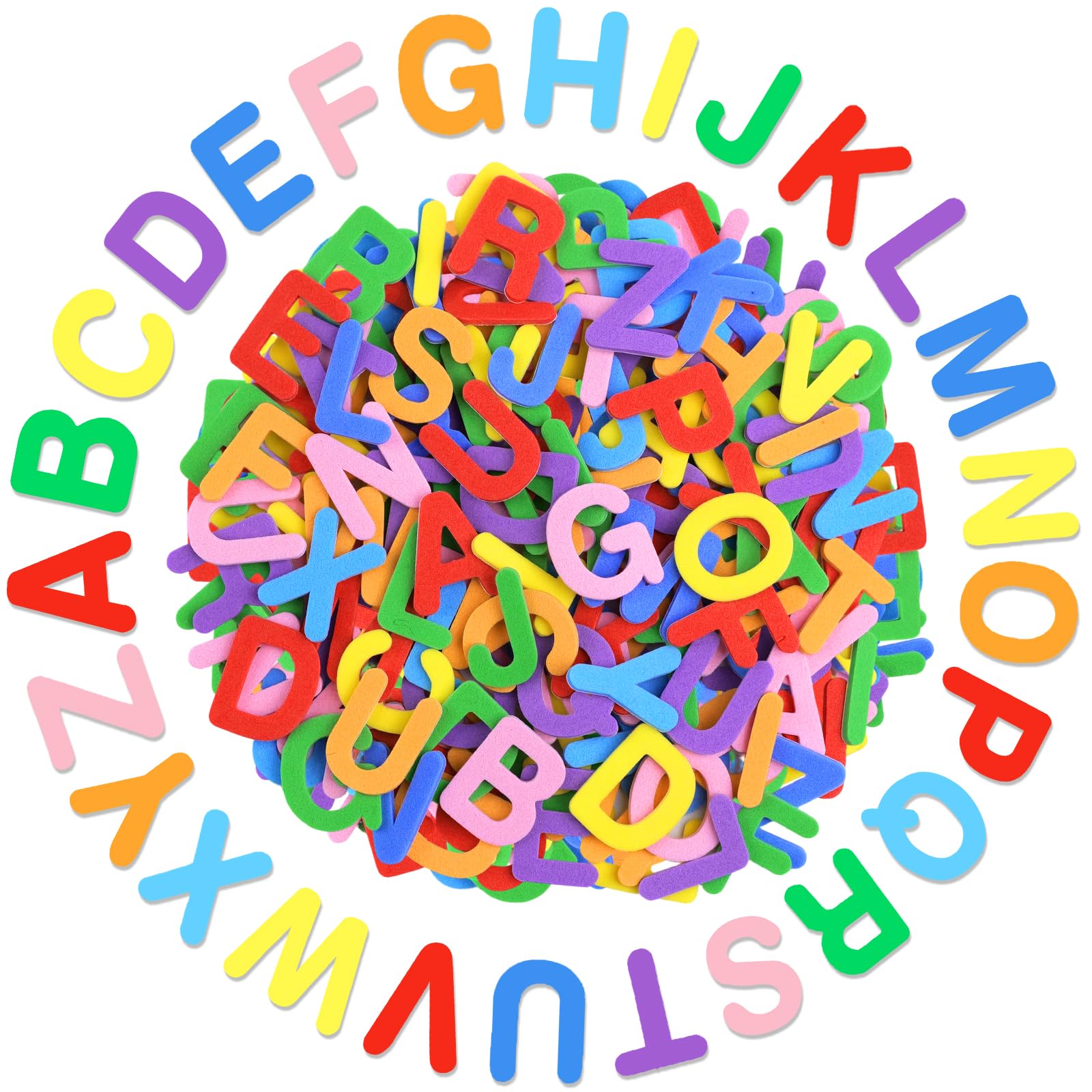 View 1 of 1312Pcs Foam Letter Stickers,Self-Adhesive Alphabet Sticker,8 Vibrant Color