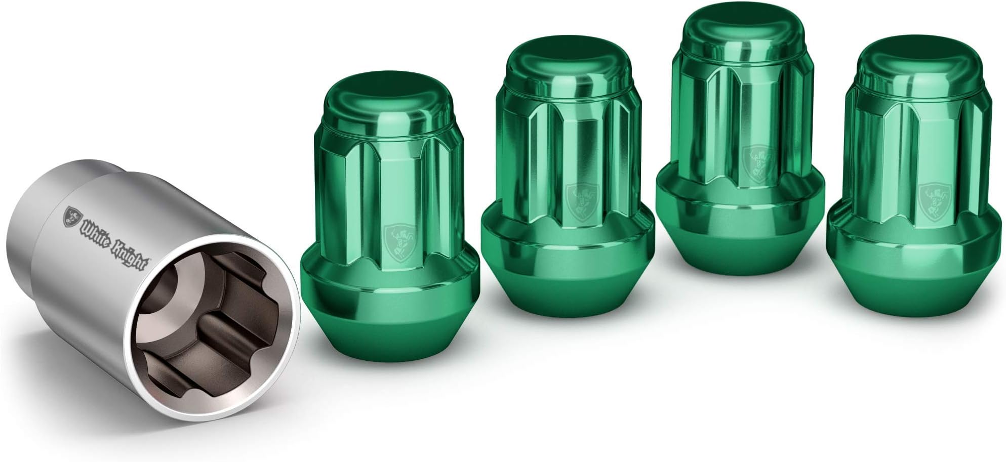 40400SGNT Green 1/2"-20 Spline Pattern Wheel Lock (4 Locks + Key)