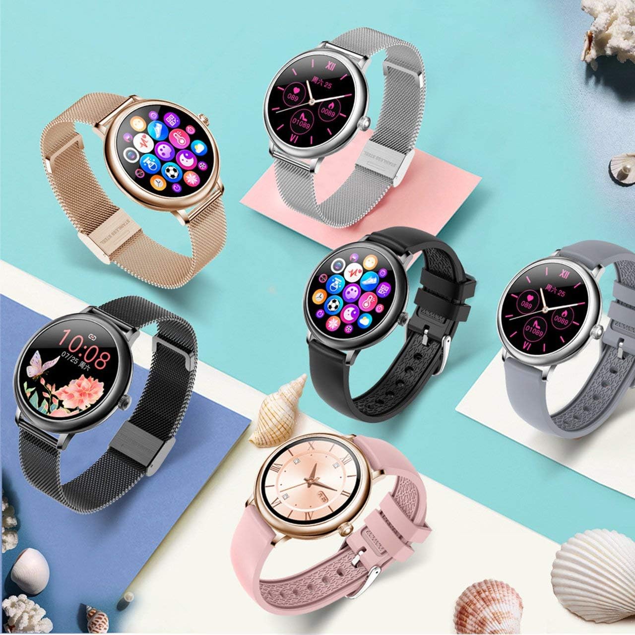 EmNarsissus CF80 Smart Watch - High Definition Screen Girls Smart Watch  Fitness Tracker Multifunctional Smart Bracelet (Gold) : Amazon.de: Sports \u0026  Outdoors