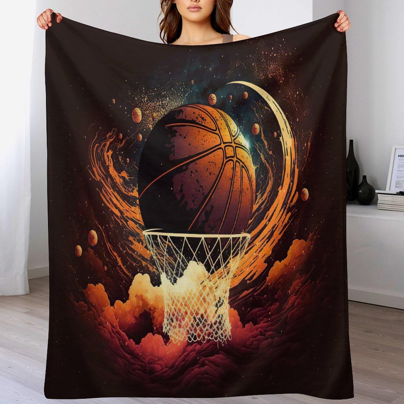 Couverture basket-ball lit flanelle chaude jeté canapé rides résistantes