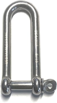 US STAINLESS Stainless Steel 316 Long D Shackle 5/16" 8mm Marine Grade