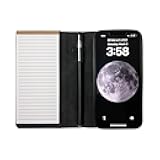 MOJO Notepad Phone Case for iPhone 13/14/15 - Folding Wallet Phone Case with Mini Pen and Note Pad (Black) (Fits iPhone 17)