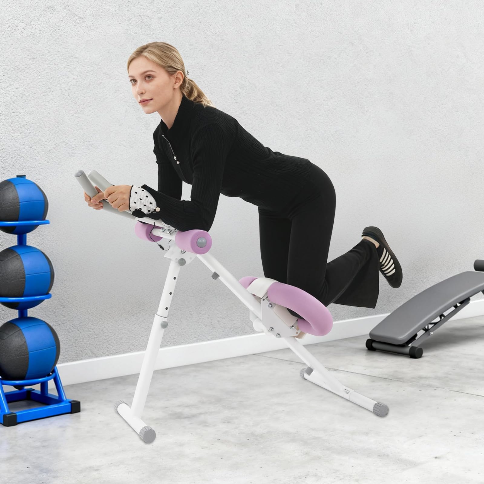 Bauchtrainer Bauchmuskeltrainer für Zuhause, Multifunktionale Trainingsgerät mit LCD Monitor, Ganzkörpertraining Abdominal Ab Machine, für Männer Frauen
