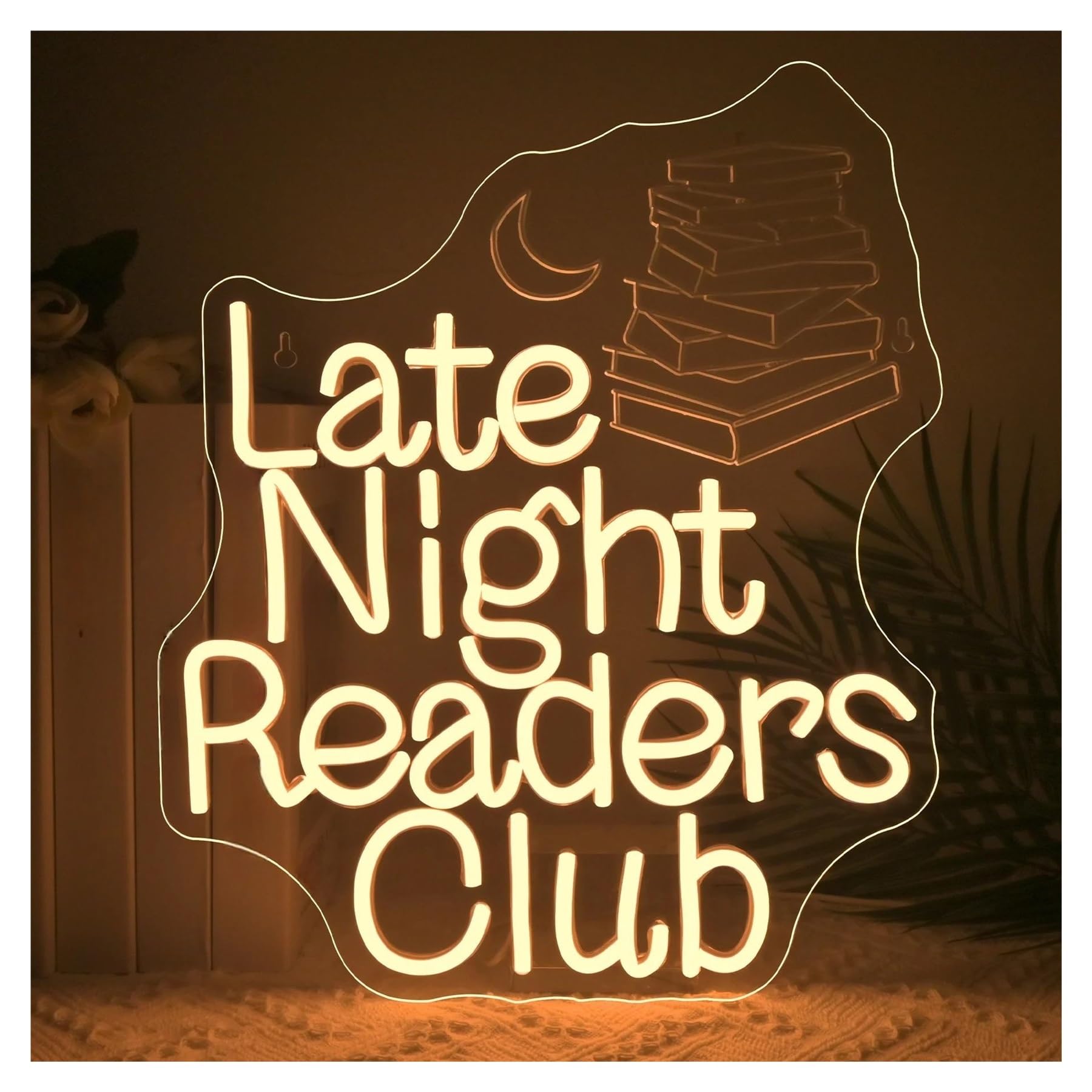Scritta luminosa Insegna Al Neon Late Night Readers Club Per Camera Da Letto, Libreria, Club Per Amanti Dei Libri, Decorazione Da Parete Con Luce Dimmerabile 32cmx38cm