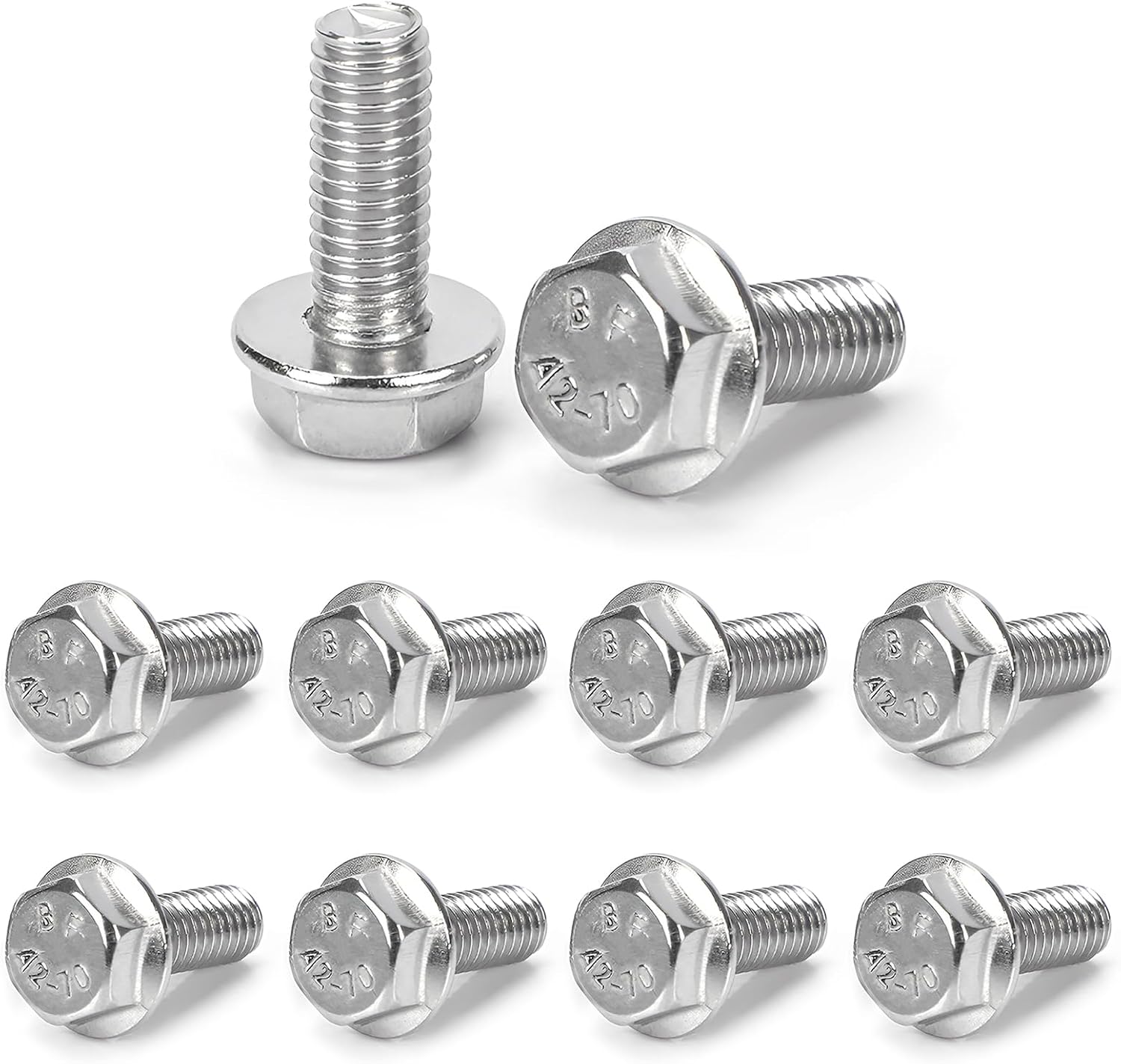8 PCS Car Top Front Skid Plate Bolts, M8×20mm Stainless Steel Flanged Hexagon Screws Replacement, Corrosion-Resistant Hex Head Bolts for 4Runner Land Cruiser Sequoia Tacoma