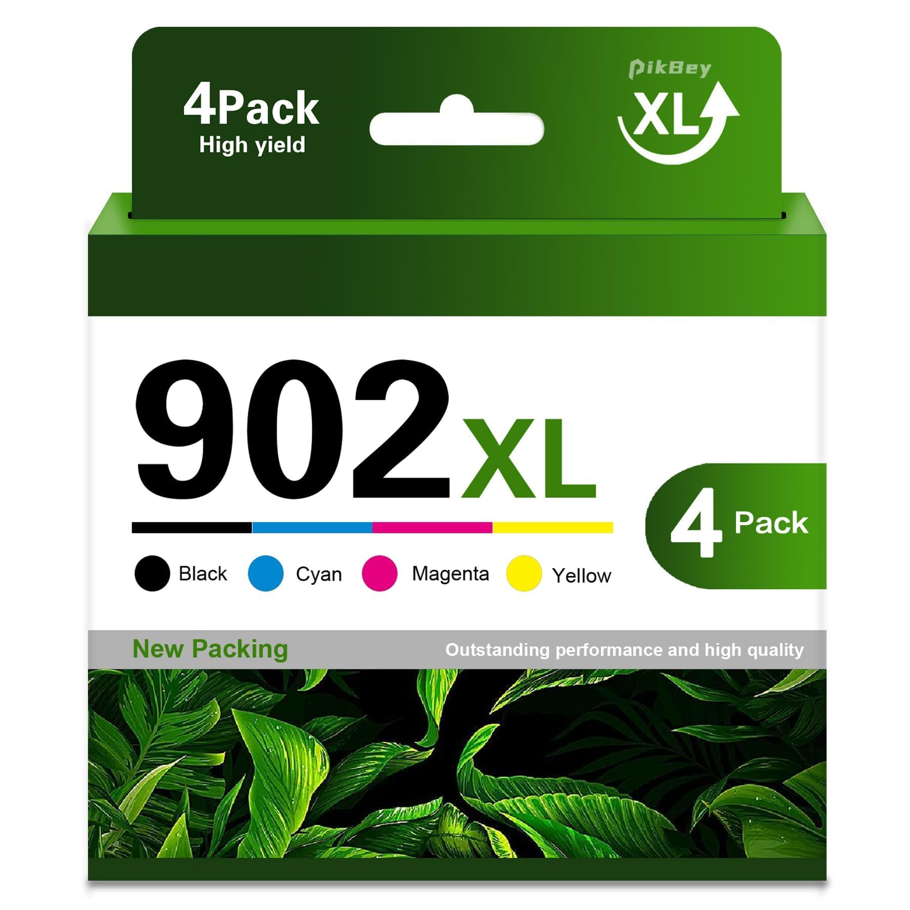 902XL Ink Cartridges Combo Pack 4-Pack (Black/Cyan/Magenta/Yellow) Replacement for HP 902XL 902 OfficeJet Pro 6960 6968 6970 6971 6976 Printers