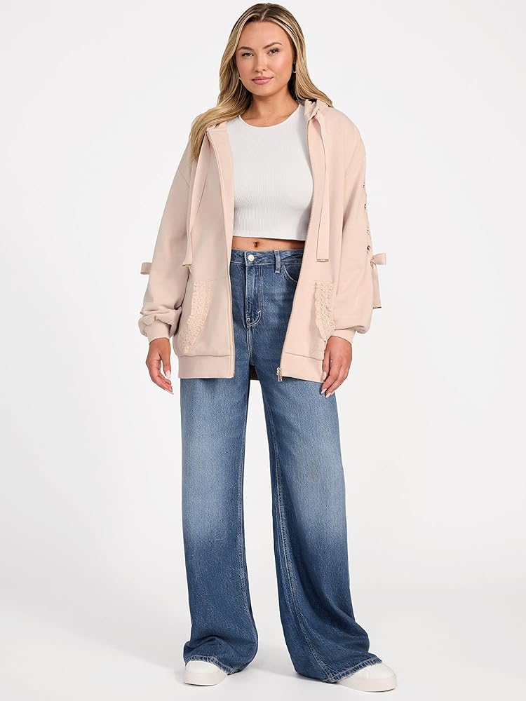 トップス hime GUESS Tokyo Lace Hoodie at Amazon Women's Clothing store