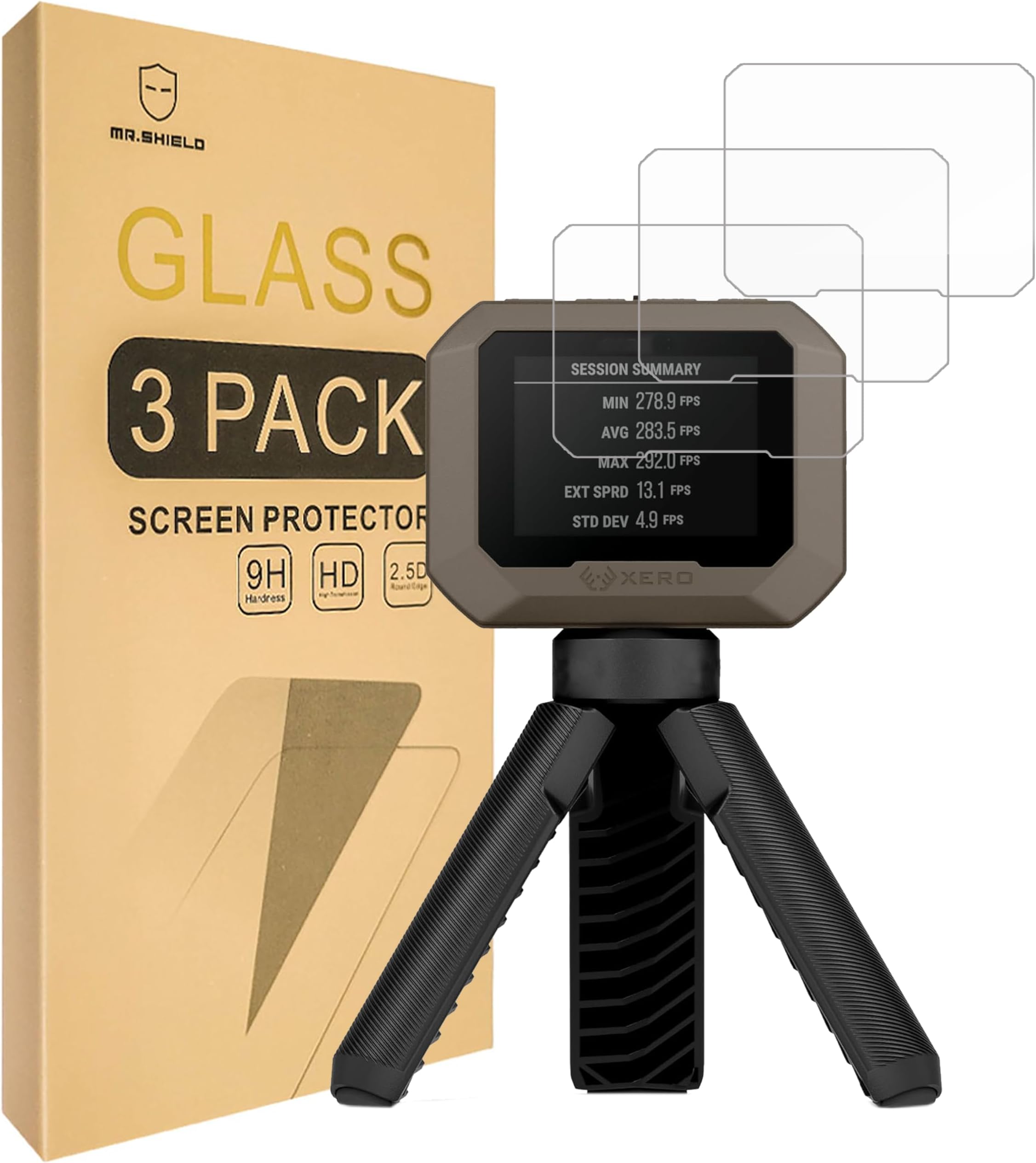 Mr.Shield Screen Protector compatible with Garmin Xero C1 Pro [Tempered Glass] [3-PACK] [Japan Glass with 9H Hardness]