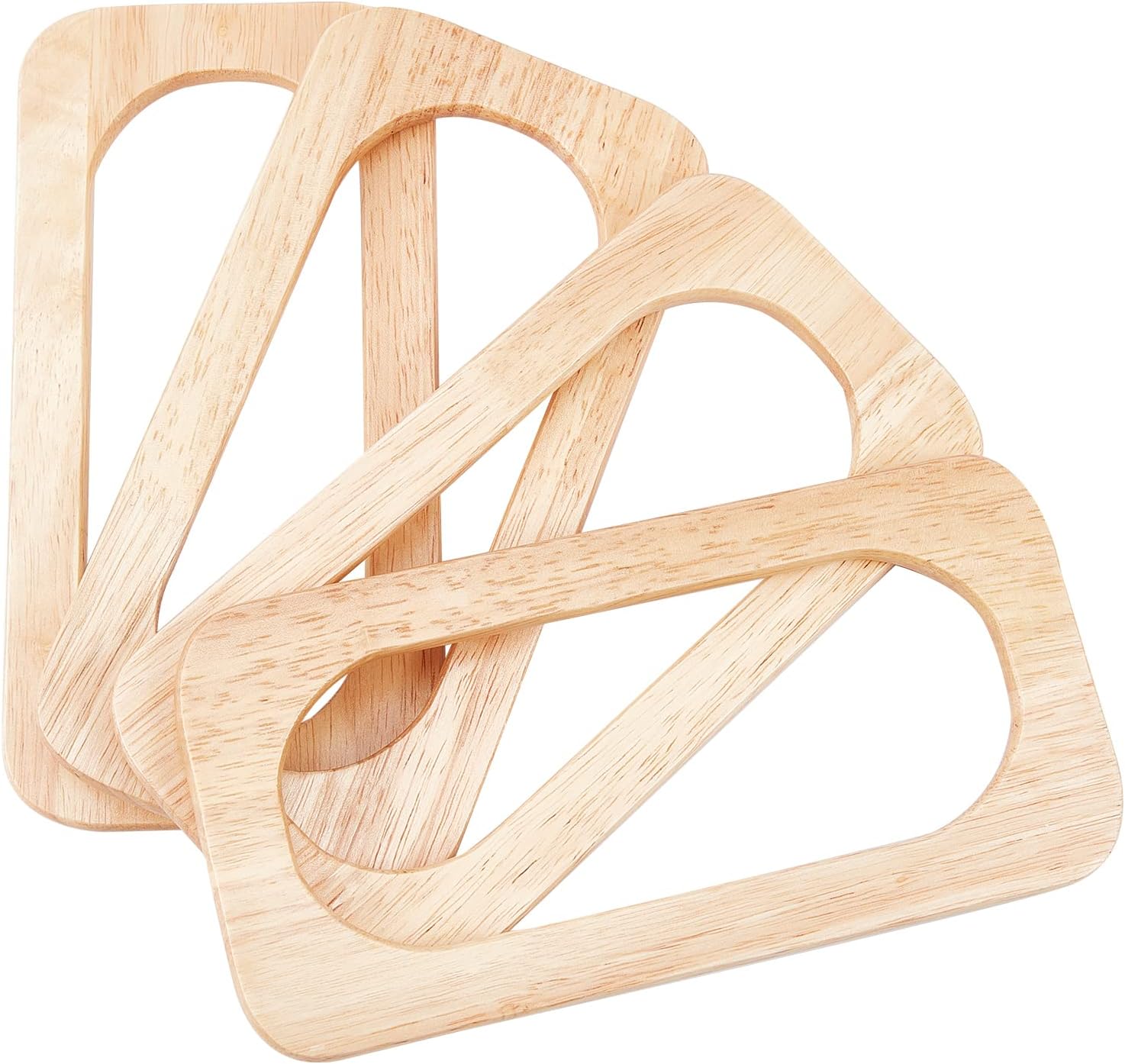 WADORN 4pcs Wooden Purse Bag Handles, Wooden Rectangle