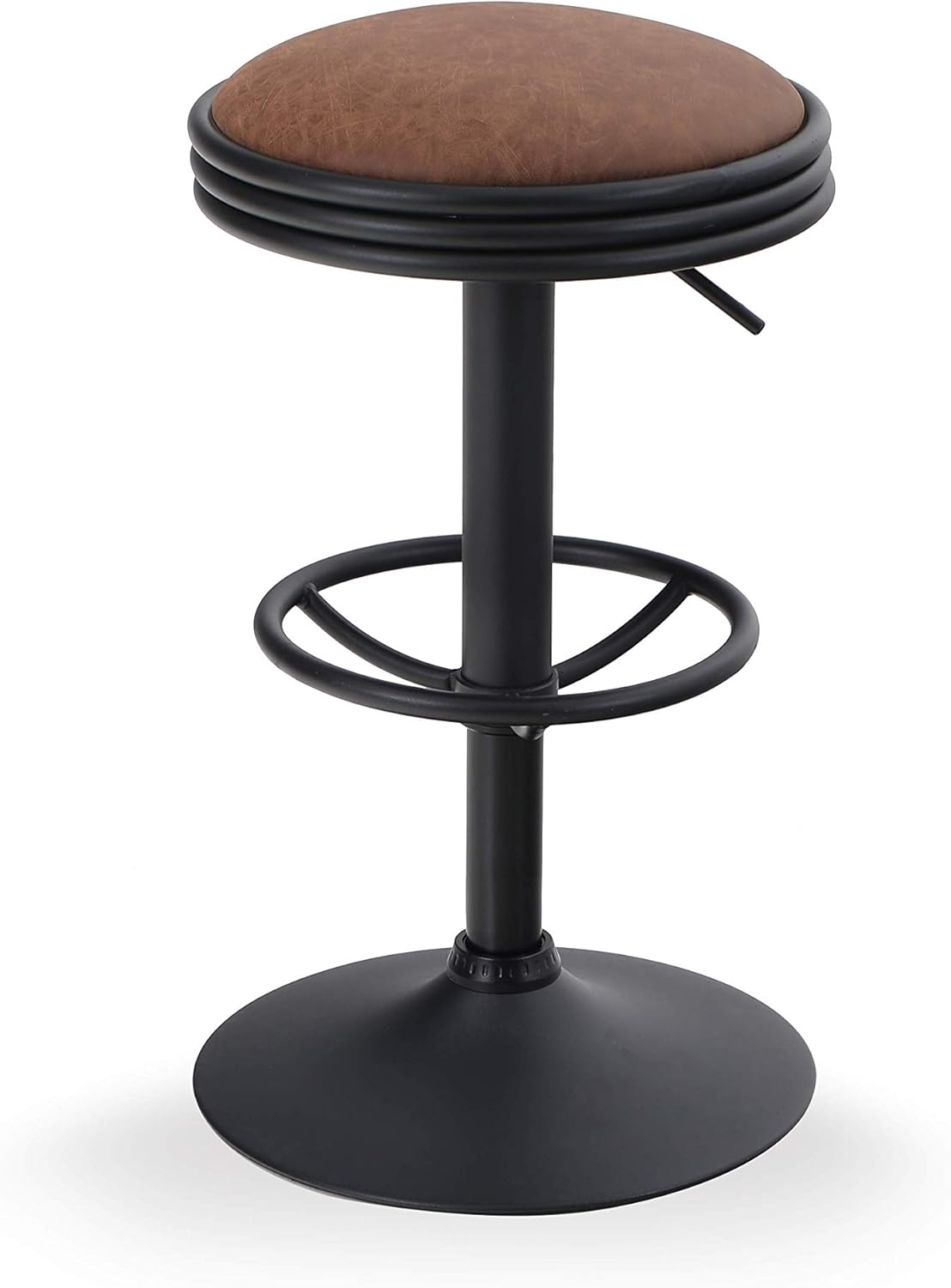 Amazon.com: ALPHA HOME Swivel Bar Stool Counter Height Round PU Leather ...