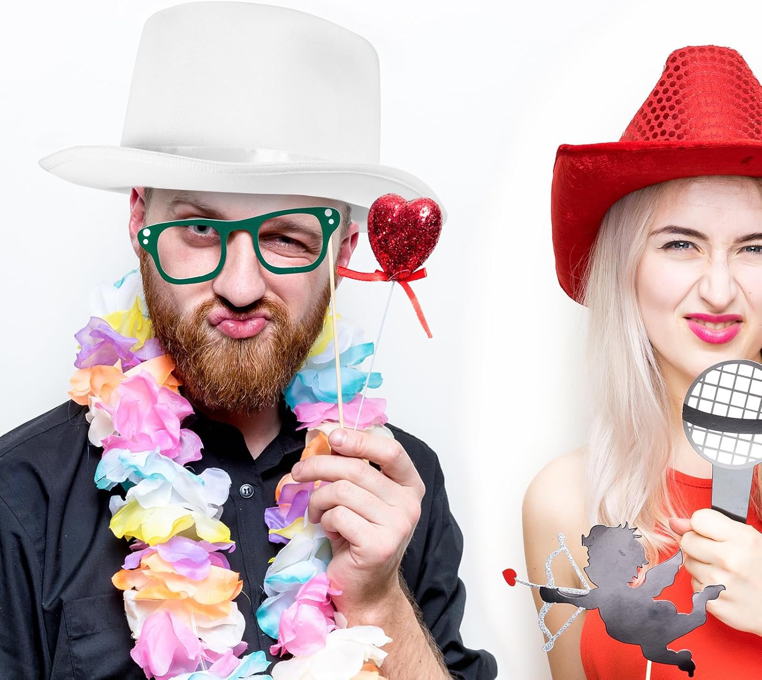 BESTOYARD White Dress Up Hats: Wizard Costume Cap, Satin Bonnets for Halloween Party, Tall Flat Gentleman Miss Sombrero - Image 6