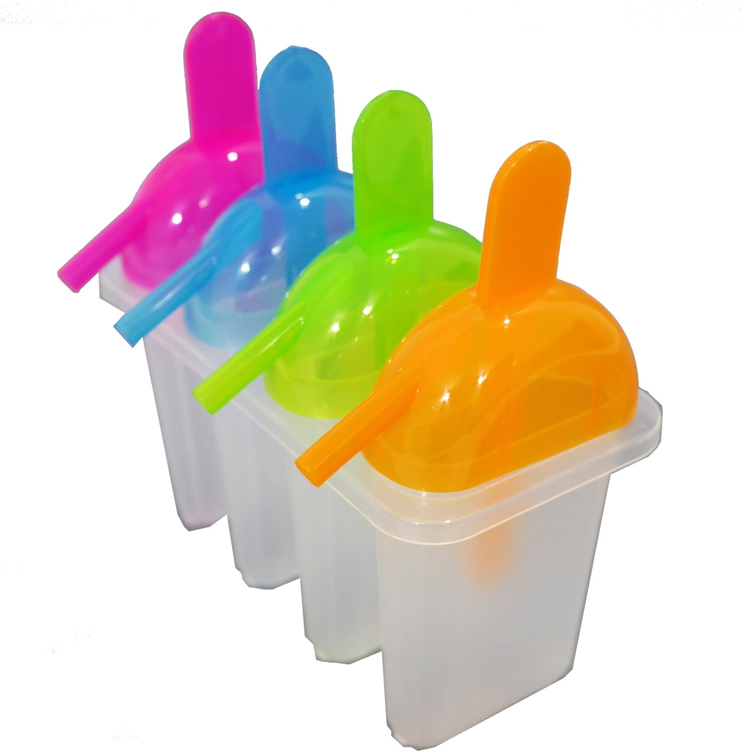 Ice Lolly Maker Moulds with Drinking Straw Bright Colour Cool Summer