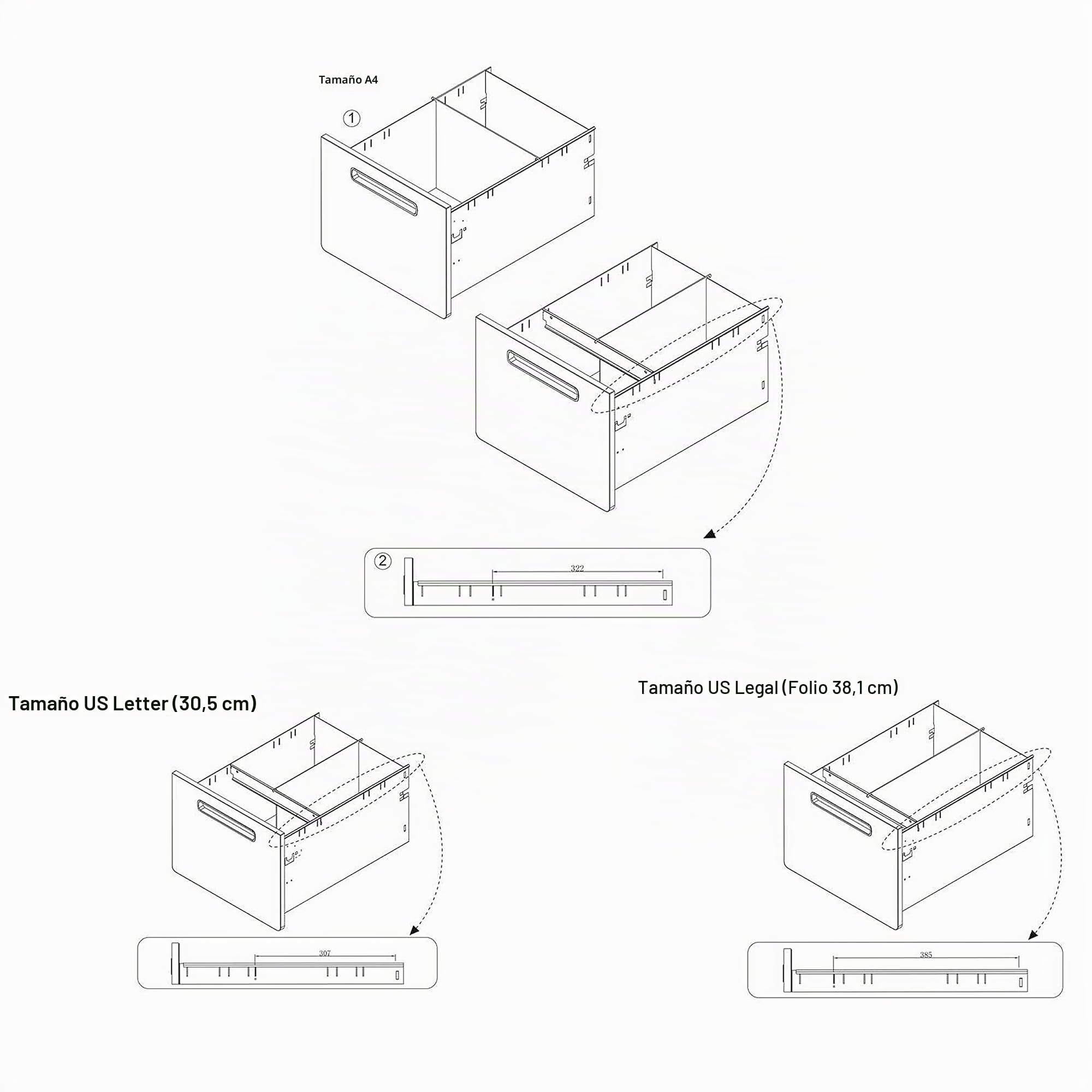 Flash Furniture WREN - Archivador ergonómico de 3 cajones con Mecanismo antibalancín, cajón Colgante para Bandeja Derecha y Cartas, Color Gris