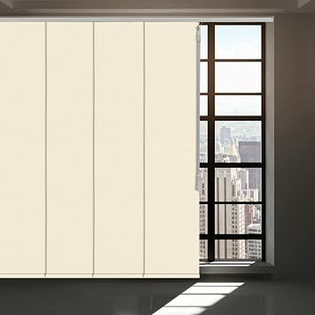 ضوء تصفية اللاسلكي انزلاق لوحة المسار أعمى، 4-السكك الحديدية أو 6-السكك الحديدية المسار الستائر الرأسية لانزلاق نافذة وباب الفناء، المنسوجة النسيج الستار، البيج