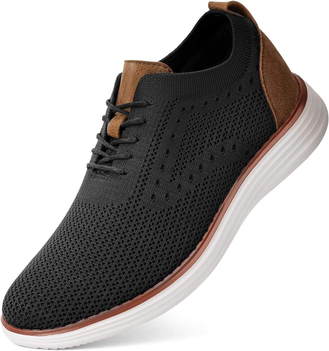 Mens Casual Dress Shoes Business Casual Sneakers Comfortable Dress Tennis Shoes for Men Lightweight Breathable Men's Oxfords Black