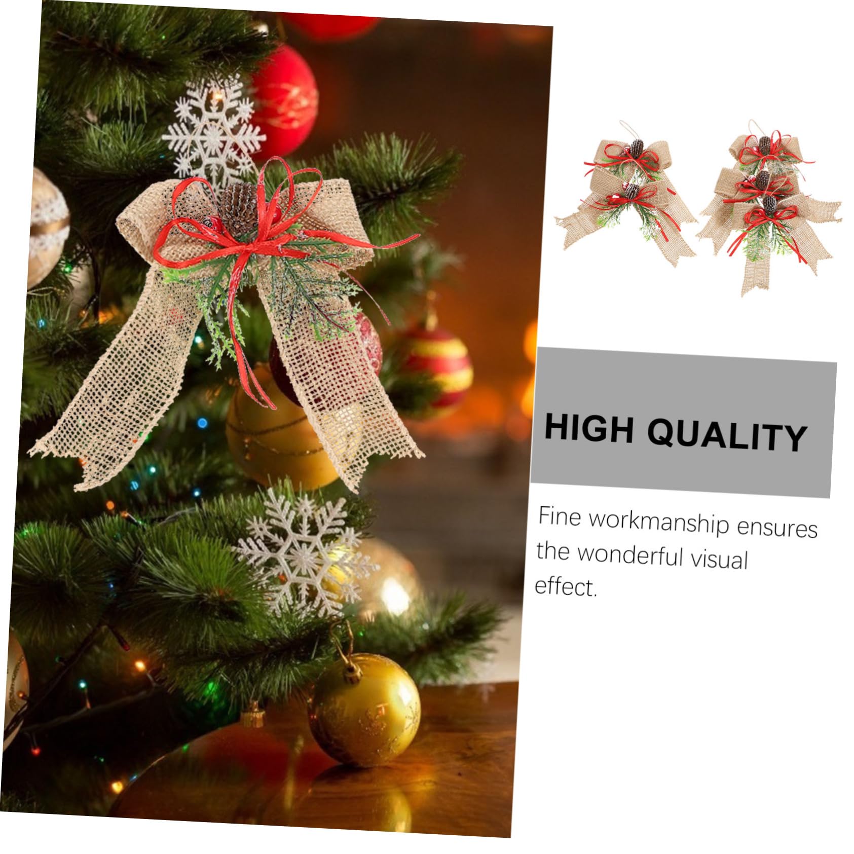 Ciieeo 15 Piezas De Lazo De Navidad Lazos De Arpillera para Manualidades Estilo Navideño Decoración Colgante Cinta De Navideña Decoraciones Navideñas Accesorios De