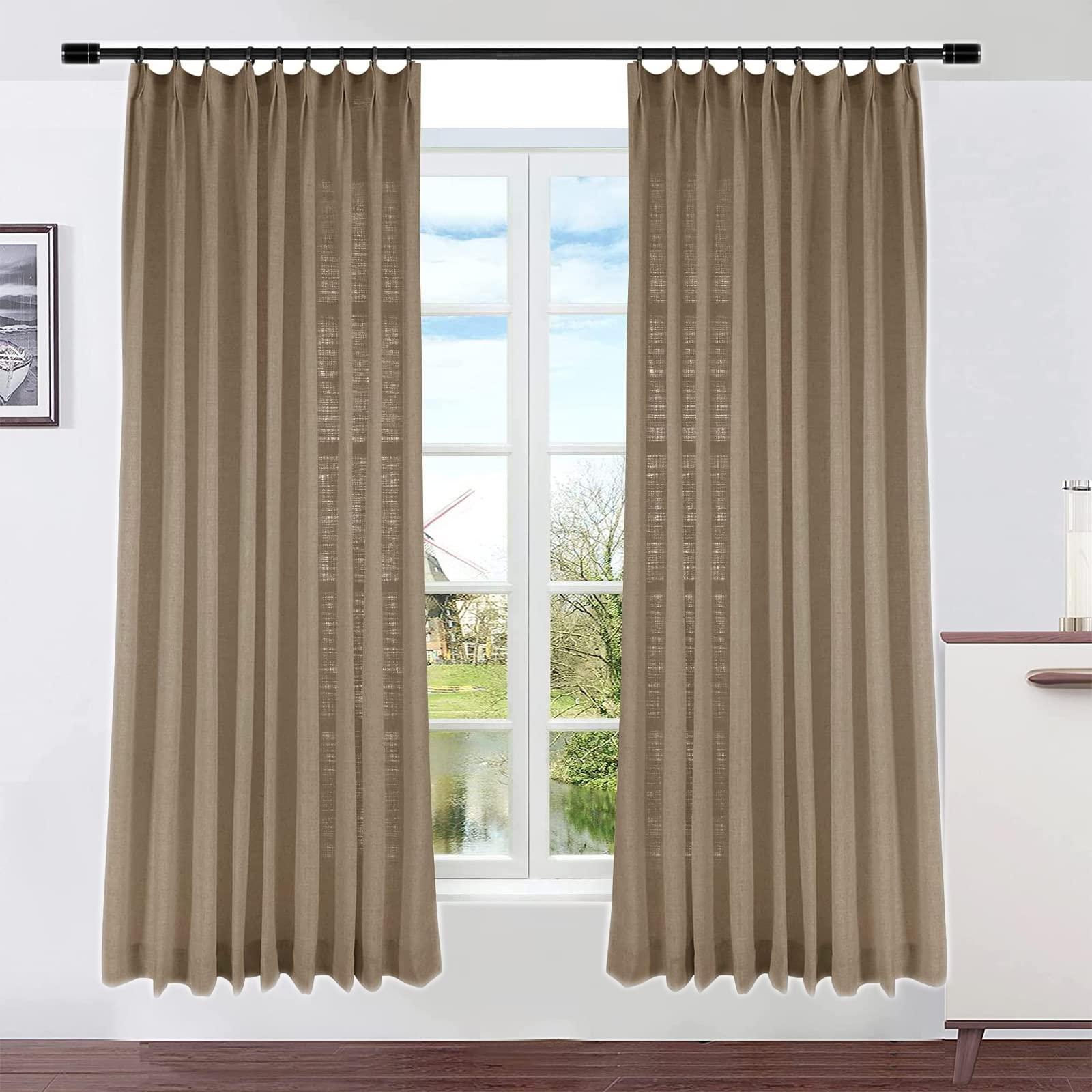 ブラウン プリーツカーテン Amazon｜DotheDrapeピンチプリーツカーテン、幅100 x 長さ90インチ 光