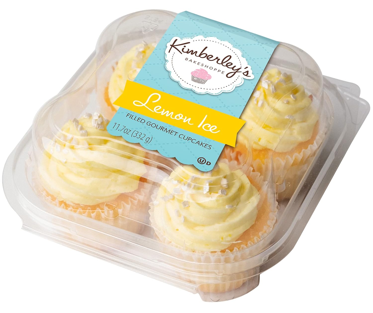 Kimberley's Bakeshoppe Lemon Ice Filled Gourmet Cupcakes - Moist Vanilla Cake, Tangy Lemon Filling, Frozen Fresh Shipped