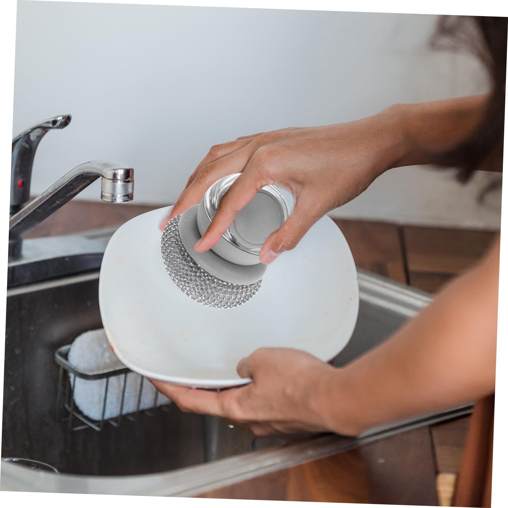BESTOYARD 5juegos Cepillo De Limpieza De Cocina Mango Estropajo De Inoxidable para Fregar Cepillo Multifuncional para Ollas y Sartenes Herramienta De Limpieza Resistente y